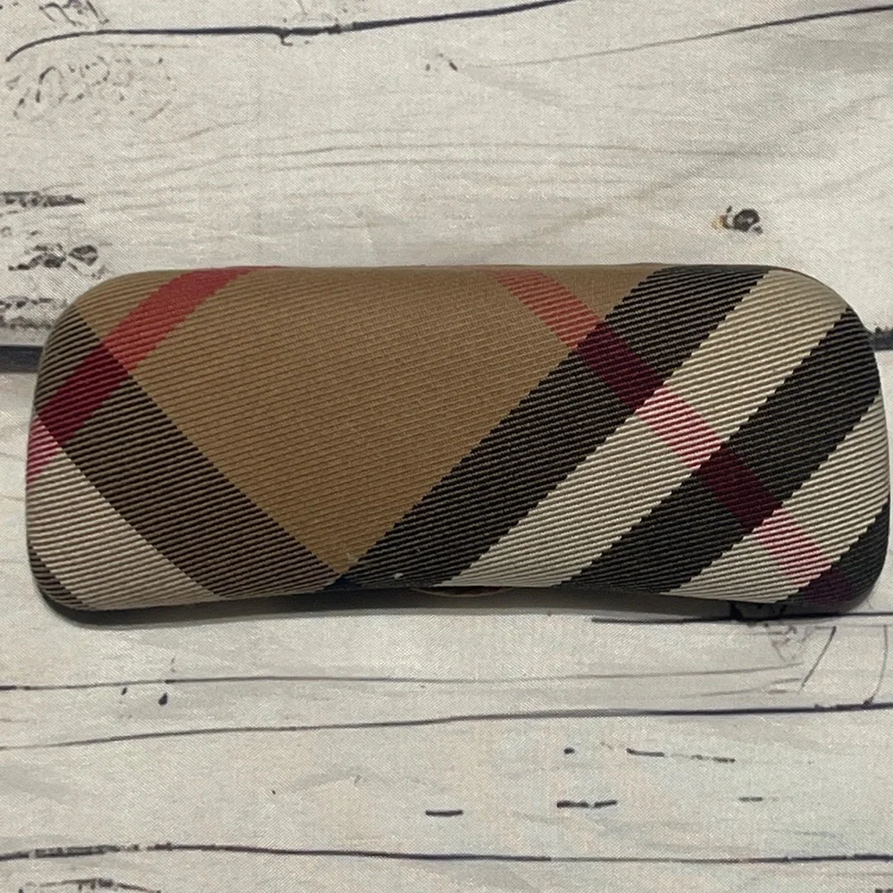 Burberry Black Glasses Case/Tan Plaid Cloth Glasses case Preowned